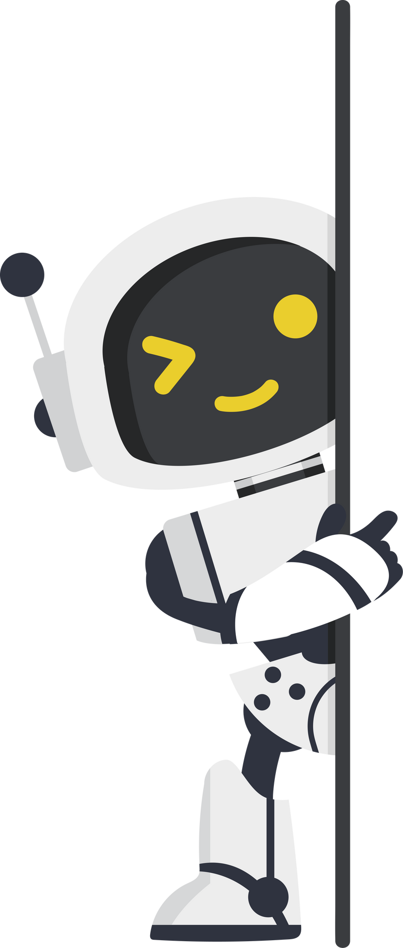 Cute Ai robot an empty white board